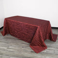YOUR CHAIR COVERS - 90 x 132 inch Rectangular Crinkle Taffeta Tablecloth - Burgundy, Rectangle Table Linens for 6 ft Rectangular Tables, Wedding Crushed Table Cloth