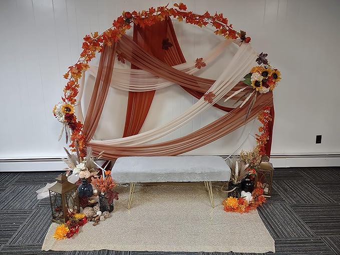 Wedding Arch Draping Fabric Backdrop 1 Panel 30" x 19Ft White Arch Drapes Curtains for Wedding Reception Sheer Tulle Backdrop Curtain for Ceremony Birthday Party Arbor Ceiling Decorations