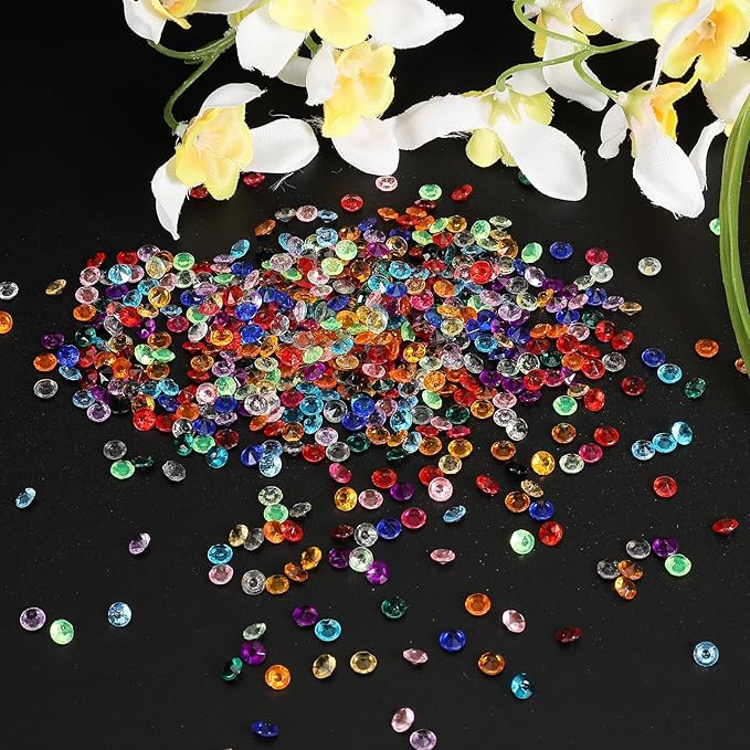PATIKIL 10000 Pcs Wedding Table Scatter Confetti Crystals 4.5mm Acrylic Diamonds Vase Fillers Gems for Table Centerpiece Decorations Party Vase Beads, Coffee