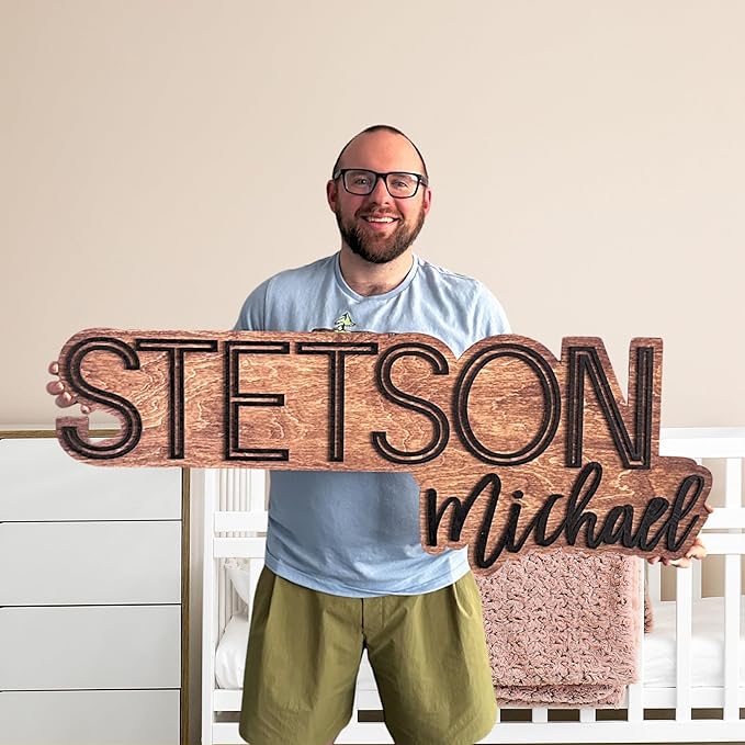 Wooden Name Signs For Nursery - Last Name Signs For Home - Baby Name Sign - Custom Wooden Name Sign - Baby Boy Girl Name Sign - Nursery Signs Decor - Birthday Wedding Event