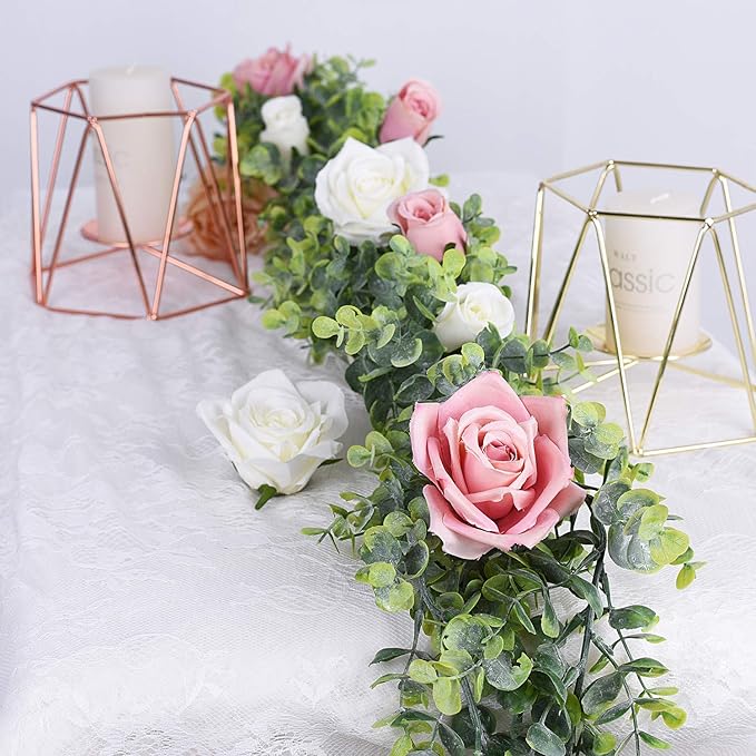 Lvydec 6 Pack Artificial Eucalyptus Garland, Fake Eucalyptus Greenery Garland Wedding Backdrop Arch Wall Decor, 6 Feet/Strand Fake Hanging Plant for Table Festival Party Decoration