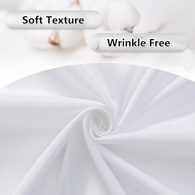 MEETSKY White Backdrop Curtains for Parties - 10ft x 8ft Wedding Photo Background Curtain Rod Pocket Fabric Drapes Panels for Birthday Holiday Party Home Decoration, 5ft x 8ft, 2 Panels