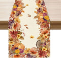XCHI Fall Color Wild Flowers Watercolor Table Runner Table Decoration for Kitchen Dining Dinner Autumn Home Decor 13x72 Inch