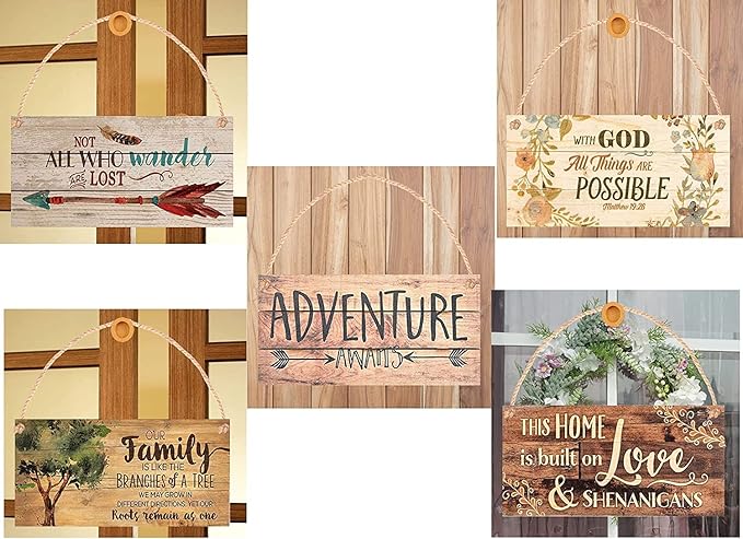 Rustic Wooden Signs Le Bain Heart Wood Signs Plaque Bathroom Sign Wall Art Decor Kitchen Cafe Pub Decor Gift 6x12 INCH