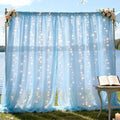 10×8ft Tulle Backdrop Curtains with Lights String - 300LED Fairy Lights Sheer Curtain Backdrop for Weddings Baby Shower and Birthday Party Decorations( 2 Panels 5×8ft)