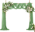 VACVELT Wedding Arch Draping Fabric Sage Green Chiffon, 1 Panel Sheer Drapes 30 Inch x 20ft Chiffon Backdrop Curtain Decor, Outdoor Sheer Drapery for Ceremony Party Ceiling