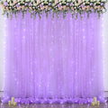 Lavender Sheer Backdrop Curtain with Led Lights for Baby Shower Girls Wedding10ft X 10ft Lavender Tulle Backdrop Curtain for Bridal Shower Birthday Party Photoshoot Arch Background Decorations