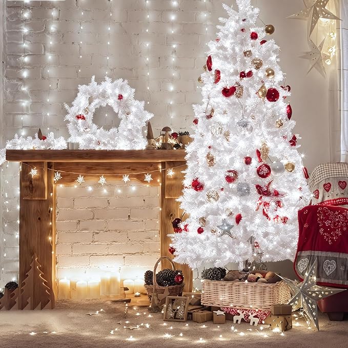 Lakumu 6 Pack Fairy Lights Battery Operated String Lights -7FT 20LED Fairy Lights Silver Wire Firefly Starry Lights for DIY Christmas Decorations Mason Jar Wedding Centerpiece Table Decor, Cool White