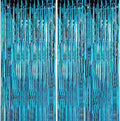 Crosize 8 Pack 3.3 x 9.9 ft Blue Foil Fringe Curtains Party Decorations, Blue Tinsel Curtain Backdrop for Parties, Door Streamers, Glitter Streamer Backdrop for Birthday Decoration
