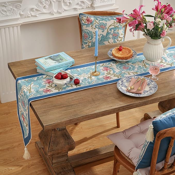 patdrea Linen Leopard Animal Table Runner Farmhouse for Home Kitchen Dining Decor Parties Family Dinners Christmas 16 x 102