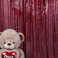 JYFLZQ Burgundy Sequin Backdrop Curtains 6ft x 8ft 1 Panel Glitter Photo Booth Backdrops Sparkly Photography Background Drapes for Parties Wedding Bridal Showers