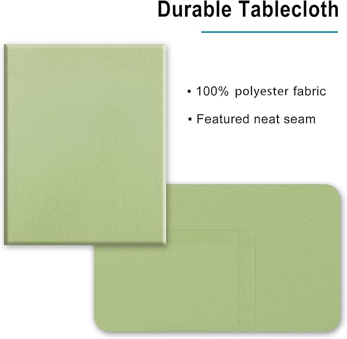 Hiasan Light Sage Tablecloth for Rectangle Tables - Waterproof and Spillproof Washable Fabric Table Cloth for Dining Room Kitchen Party, 60 x 102 Inch