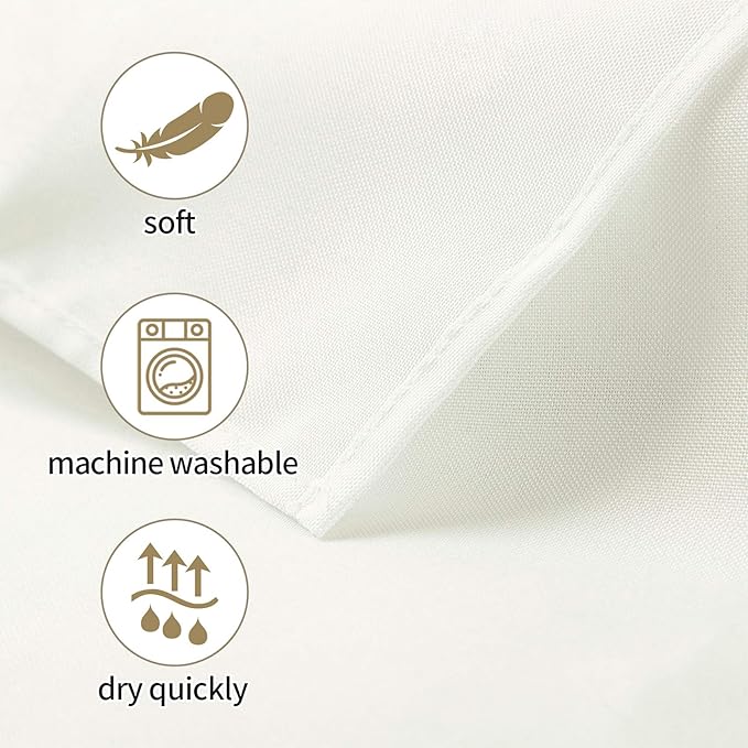 Ascoza 2pack 52x52 Inch Ivory Square in Polyester Fabric Tablecloth for Wedding,Banquet,Restaurant and Parties