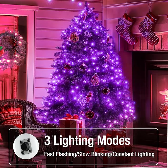 6 Pack Fairy Lights Battery Operated - 7ft 20 Led Twinkle Lights 3 Modes, Bulk Mini String Lights Waterproof for Halloween Holiday Mason Jars Vases DIY Decoration Christmas-Purple