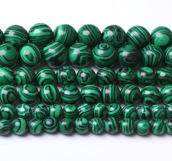 Turquoise Stone Beads Gemstone Round Crystal Energy Jade Beads Stone Beads for Jewelry Making DIY Bracelet Necklace Jewelry Making 1 Strand 15.5inch 35PCS 10MM