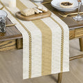 Artoid Mode Burlap Brown Farmhouse Woven Rustic Table Runner, Seasonal Holiday Hollow Kitchen Dining Table Decoration for Home Party Decor 12x36 Inch