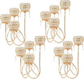 4 Arms Crystal Candelabra Tealight Holder - Tall 15.7 Inch Elegant Centerpiece with Crystal Pendant Bowls & Artistic Metal Stand for Wedding, Dining Table, Home Decor (4, Gold)