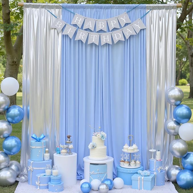 20x10 ft Wrinkle Free Silver Sequin Backdrop Curtain for Parties,Thick Not Fall Glitter Wedding Drapes Backdrop,4 Panels 5x10ft Shimmer Photo Wall Back Drop Cloth for Birthday Photography Background