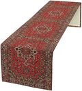 Vintage Boho Red Table Runner,Elegant Mid Century for Home Farmhouse Kitchen Table Dining Coffee Room Garden Party Wedding Decor 13x60in