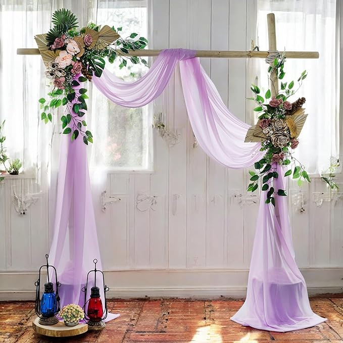 MDS Halloween Chiffon Draping Fabric - 1 Panel, 30" Wide x 100ft Long - Sheer Spooky Arbor & Canopy Drapery for Haunted House Backdrops, Party Ceilings, DIY Costumes & Themed Events - Orchid
