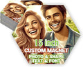 KETABAO – 15" Custom Hexagon Refrigerator and Car Magnets - Personalize with Photos of Your Home, Office and Vehicle