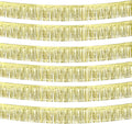 6 Pack 10 Feet Foil Fringe Garland Metallic Tinsel Streamers Banner Wall Hanging Curtain Backdrop Banner for Parade Floats, Thanksgiving, Christmas, Birthday, Halloween Party Decorations(Light Gold)