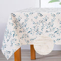 MYSKY HOME Rectangle Table Cloth 60x84 Inch - Spring Summer Floral Tablecloth, Waterproof Linen Fabric Oblong Table Cloth for Kitchen Dining Tablecloth for 4 Feet Table Blue, Small Blue Flower Design