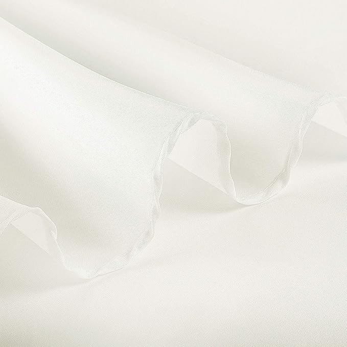 Ascoza 2pack 90 Inch Ivory Round Tablecloth in Polyester Fabric for Wedding/Banquet/Restaurant/Parties