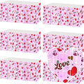 6 Pack 29x108 Inch Love Pink Wave Foil Fringe Table Skirts Metallic Banner for Tinsel Streamer Garland Backdrop for Parade Floats Wedding Mother's Day, Birthday Mardi Gras Party Decorations