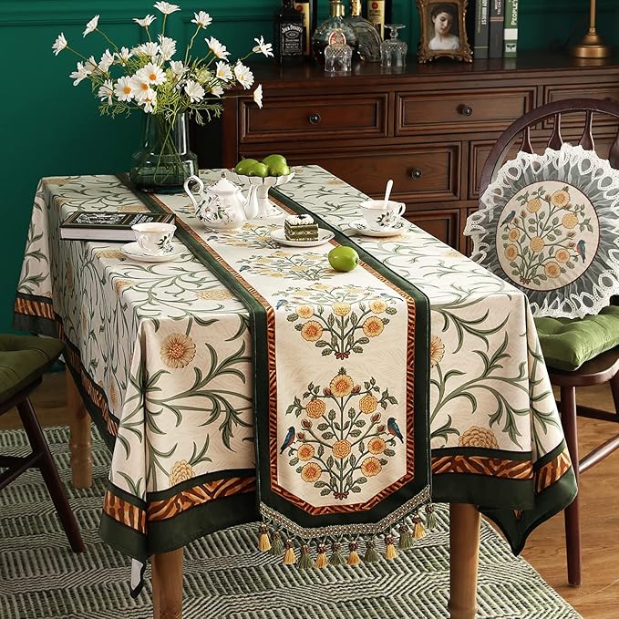 Velvet French Table Runner Farmhouse for Home Kitchen Dining Decor Parties Family Dinners Wedding 12"*118"