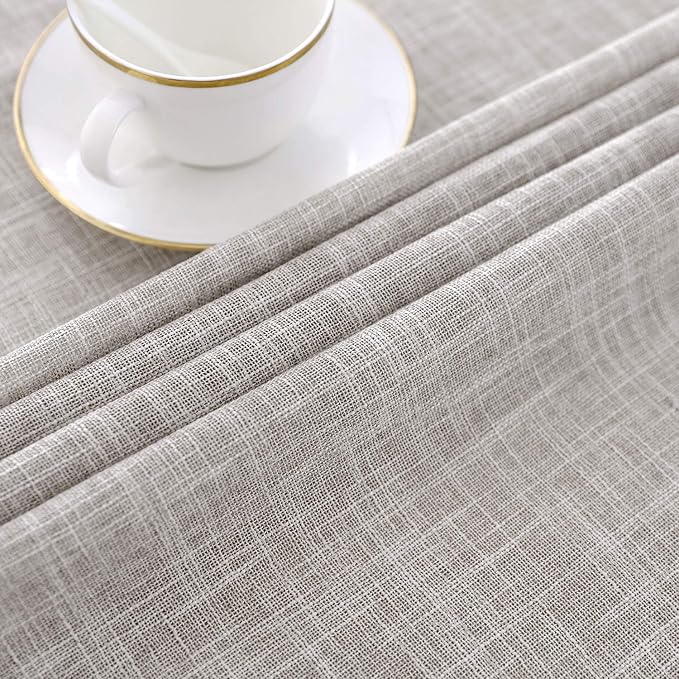 maxmill Flaxy Faux Linen Tablecloth with 2-Tone Slubby Texture Wrinkle Resistant Anti-Shrink Soft Table Cloth for Kitchen Dining Restaurant Tabletop for Event Holiday Dinner Round 70 Inch Linen