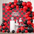 24PCS Black Red Shimmer Wall Backdrop, Square Sequin Photo Backdrops Panel, Glitter Wall Background for Birthdays, Weddings, Christmas, Halloween, Disco Bachelorette Party Decor (4FTx6FT)