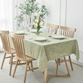 maxmill Flaxy Faux Linen Table Cloth with 2-Tone Slubby Texture Wrinkle Free Anti-Shrink Soft Tablecloth Decorative for Kitchen Dining Tabletop Outdoor and Indoor Use Rectangle 60 x 104 Inch Sage