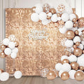 24PCS Champagne Gold Shimmer Wall Backdrop, Square Sequin Photo Backdrops Panel, Glitter Wall Background for Birthdays, Weddings, Graduation, Engagements, Disco Bachelorette Party Decoration (4FTx6FT)