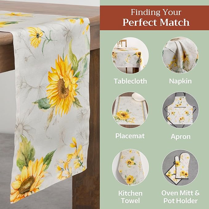 Maison d' Hermine Table Runner 100% Cotton Double Layer Table Runners 108 inches Long Decorative for Home Kitchen Dining Party Baby Shower Wedding Bridal Shower Spring Summer (Candice, 14.50" x 108")