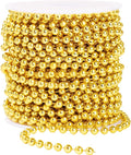 Faux Gold Pearl Beads Garland - 6mm Christmas Tree Beads 22 Yards Spool Pearl String Roll for Wedding Party Christmas Tree Decoration