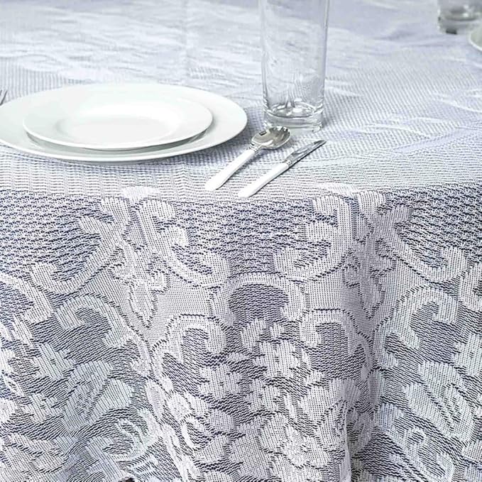 Tableclothsfactory 70" Premium Lace Ivory Round Tablecloth for Banquet Party Wedding Event Home Decoration