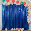 ShinyBeauty Shimmer Royal Blue Backdrop Curtain 7Ftx7Ft Photo Backdrops Blue Photograph Background Sequin Curtains for Parties, Camera, Birthday, Graduation, Holiday Decor