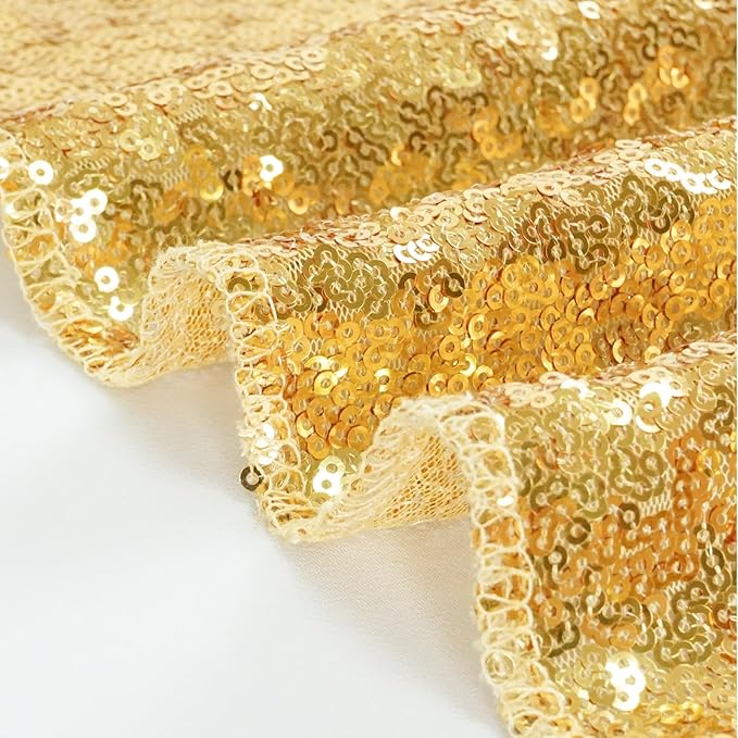 Eternal Beauty Gold Sequin Backdrop, 10x10 Ft Glitter Background Curtains for Shimmer Photography Party Wedding Birthday Back Drop Decor