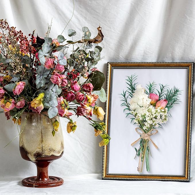 10/12/24/36 Pack Mini Dried Flowers for Vase Wedding Various Mini Bouquet Dried Small Wildflowers Natural Flowers Bulk for Crafts DIY Decor (12, Romantic Colour)