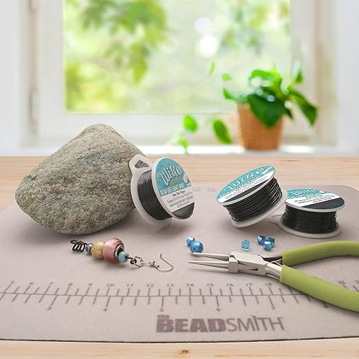 The Beadsmith Wire Elements Craft Wire – Tarnish Resistant, Soft Temper, Round, Black Color – 1mm, 18 Gauge, 7 Yard Spool – Jewelry Making, Wire Wrapping, Floral, & Other DIY Crafts