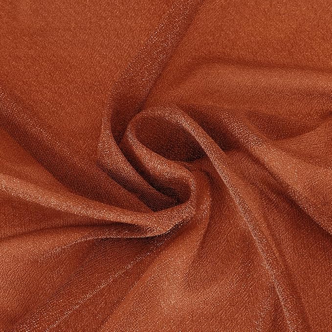 Fall Terracotta 2 Panels Wedding Arch Draping Fabric 29" x 20Ft Sheer Drapes Outdoor Curtain for Wedding Party Baby Bridal Shower Arch Ceiling Backdrop Decor