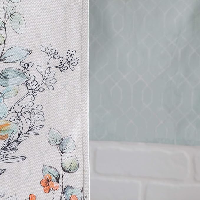 Maison d' Hermine Table Runner 100% Cotton Double Layer Table Runners 108 inches Long for Thanksgiving Christmas Decorations Home Kitchen Dining Party Wedding (Whitish Shabby Chique, 14.5" x 108")