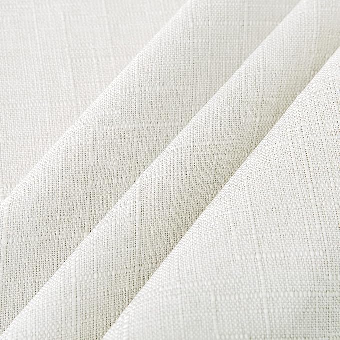 NLMUVW Linen Round Tablecloth 48 Inch, White Table Cloth Textured Small Dining Table Cover Water Resistant for Party Cafe Kitchen