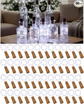 Hortsun 60 Pack Wine Bottle Lights with Cork Fairy Mini String Lights Battery Operated Mini Waterproof 7 ft Silver Wire 20 Led Cork Shape for Christmas, DIY, Party, Decor, Wedding, Bar(Cool White)