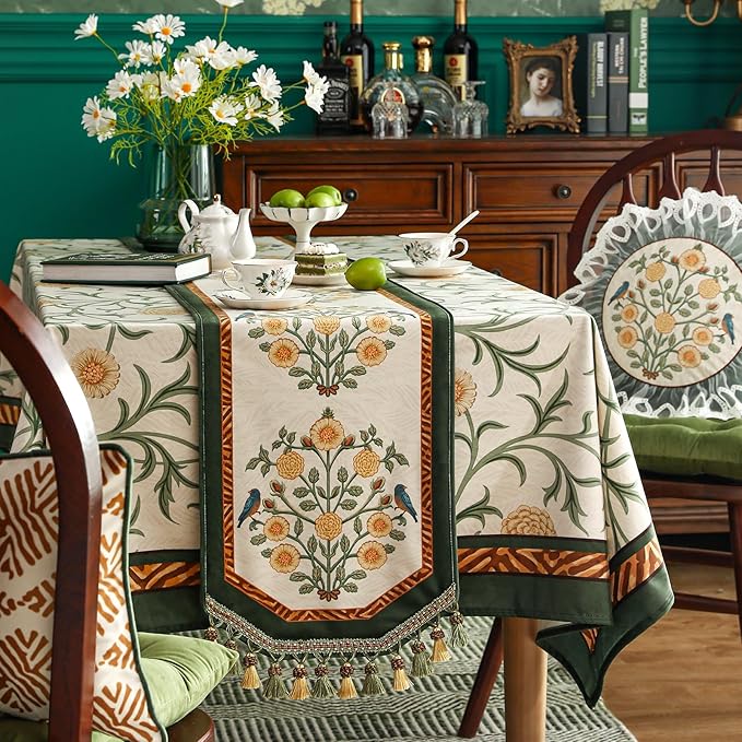 Velvet French Table Runner Farmhouse for Home Kitchen Dining Decor Parties Family Dinners Wedding 12"*118"