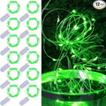 WATERGLIDE 12 Pack Fairy Lights Battery Operated (Included), 7 ft 20 LED Mini String Lights, Waterproof Silver Wire Firefly Starry Light for DIY Christmas St. Patricks Day Mason Jars Decor, Green