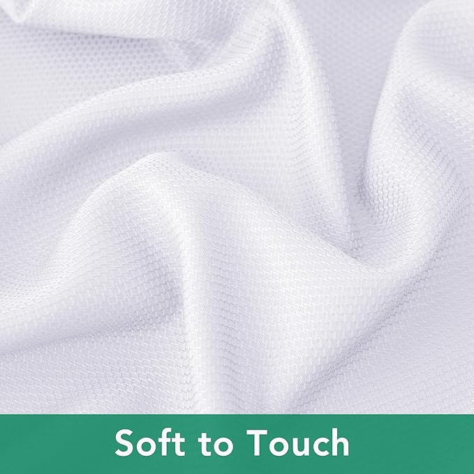 Biscaynebay Textured Fabric Tablecloth 60x84 Inches Rectangular, White Water Resistant Tablecloths for Dining, Kitchen, Wedding and Parties etc. Machine Washable