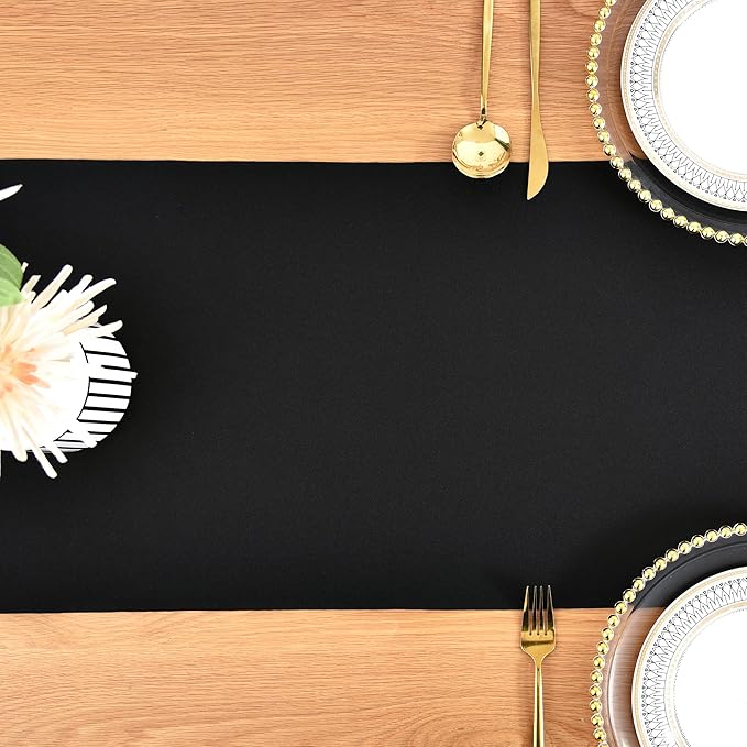 Farmhouse Black Table Runner Dining Table Runners 72 Inches Long Coffee Table Runner for Dresser Living Room Bedroom Holiday Party Banquet 12X72 Inch
