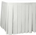 Ultimate Textile Pleat Polyester Fabric Table Skirt - Machine Washable Flame Resistant with Clips for Events, Weddings & Trade Shows, Cut & Sewn in Paterson, NJ - Ivory, 7' Box Pleat